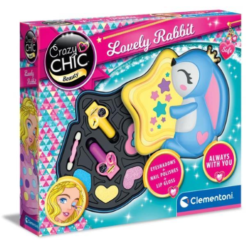 CLEMENTONI CRAZY CHIC LOVELY RABBIT TROUSE SET COSMETICI SMALTI E OMBRETTI ANALLERGICI